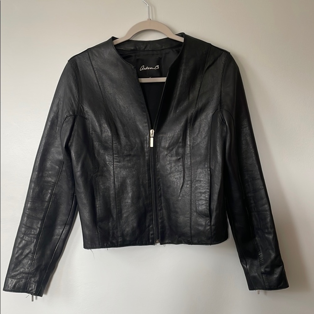 Calvin Klein Women's Sleek Black Leather Jacket